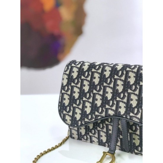 Replica Christian Dior Oblique Saddle Woc Chain Bag M5620 Black