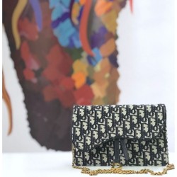 Replica Christian Dior Oblique Saddle Woc Chain Bag M5620 Black