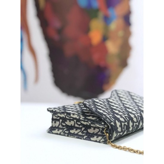 Replica Christian Dior Oblique Saddle Woc Chain Bag M5620 Black