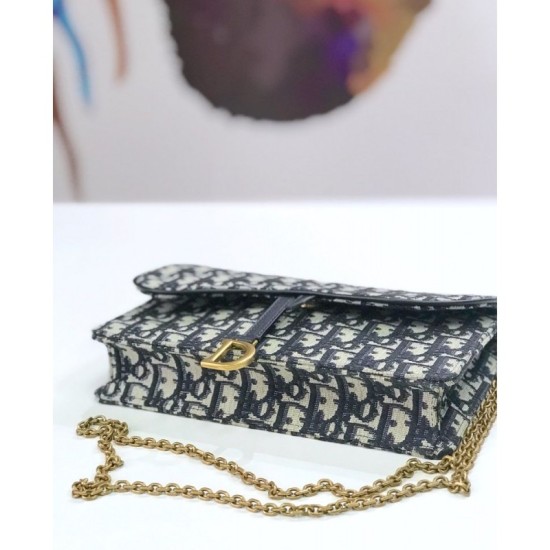 Replica Christian Dior Oblique Saddle Woc Chain Bag M5620 Black