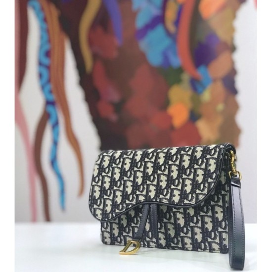 Replica Christian Dior Oblique Saddle Woc Chain Bag M5620 Black