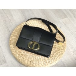 Fake Christian Dior 30 Montaigne Flap Bag Black Replica