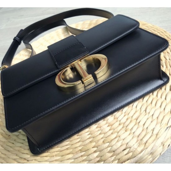 Fake Christian Dior 30 Montaigne Flap Bag Black Replica
