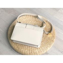Fake Christian Dior 30 Montaigne Flap Bag White Replica
