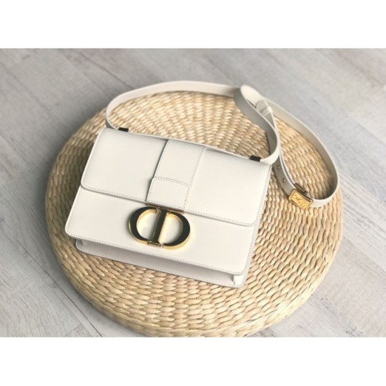 Fake Christian Dior 30 Montaigne Flap Bag White Replica