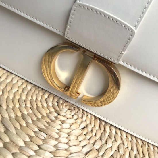 Fake Christian Dior 30 Montaigne Flap Bag White Replica