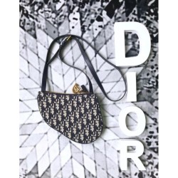 Fake Christian Dior Oblique Saddle Belt Bag Black Replica