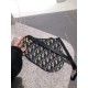Fake Christian Dior Oblique Saddle Belt Bag Black Replica