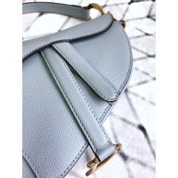 Replica Christian Dior Mini Saddle Calfskin Bag Light Blue