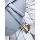 Replica Christian Dior Mini Saddle Calfskin Bag Light Blue