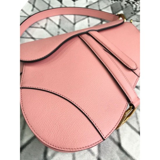 Replica Christian Dior Mini Saddle Calfskin Bag Pink