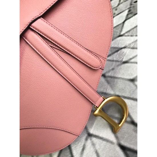 Replica Christian Dior Mini Saddle Calfskin Bag Pink