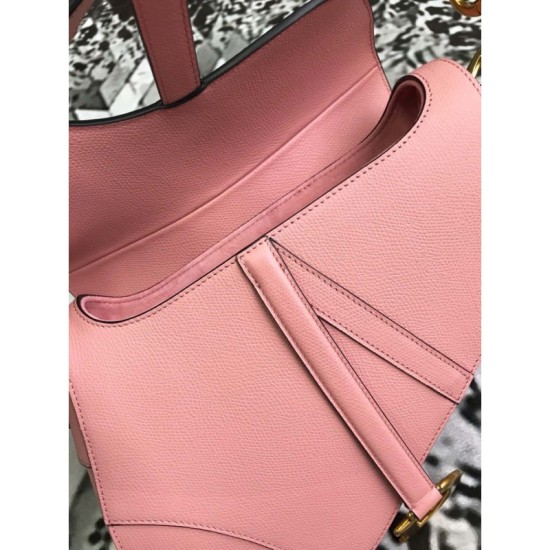 Replica Christian Dior Mini Saddle Calfskin Bag Pink