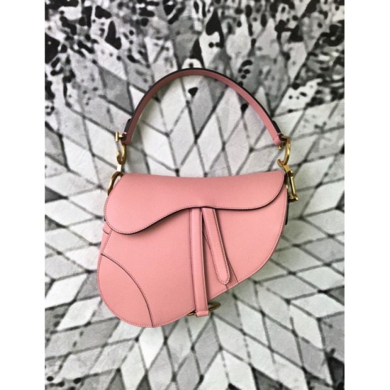 Replica Christian Dior Mini Saddle Calfskin Bag Pink