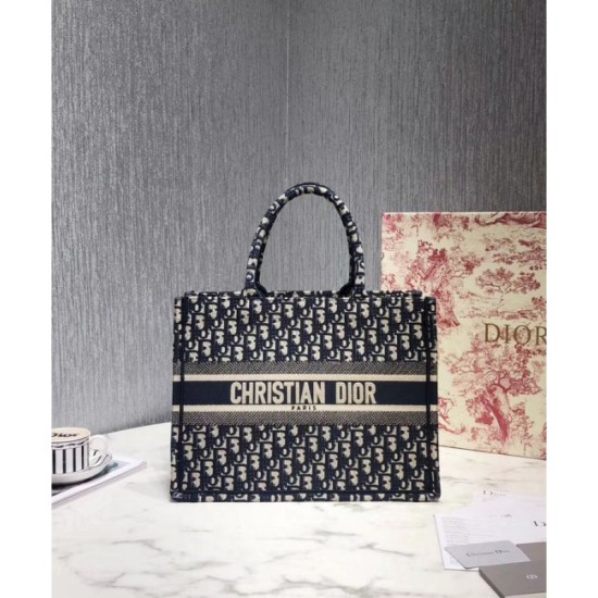 Replica Christian Dior Small Book Tote Bag Dark Blue