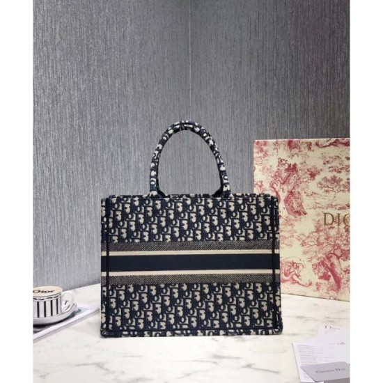 Replica Christian Dior Small Book Tote Bag Dark Blue