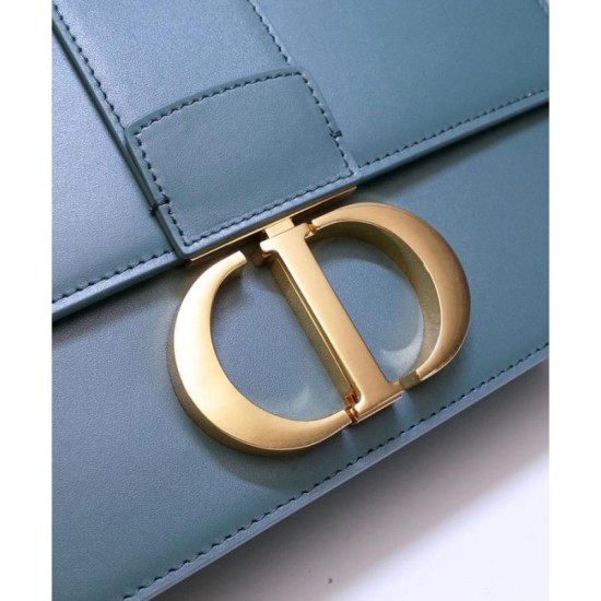 Fake Christian Dior 30 Montaigne Flap Bag Blue Replica