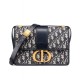 Fake Christian Dior 30 Montaigne Flap Bag Dark Blue Replica