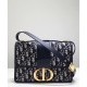 Fake Christian Dior 30 Montaigne Flap Bag Dark Blue Replica
