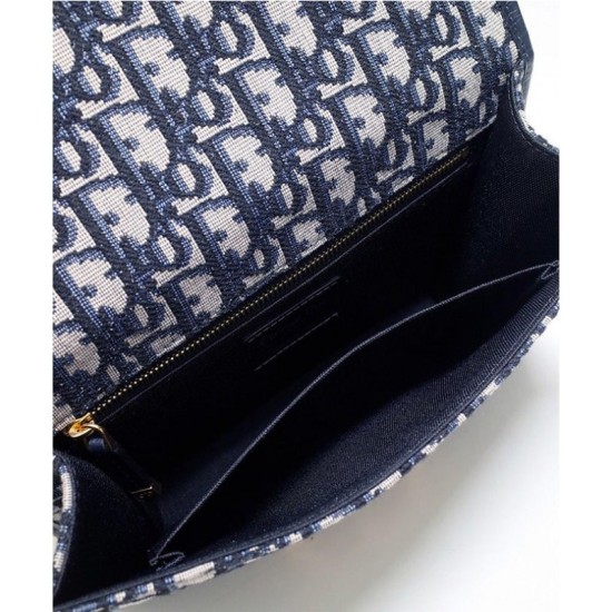 Fake Christian Dior 30 Montaigne Flap Bag Dark Blue Replica