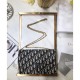Replica Christian Dior Saddle long wallet with flap S5614 Dark Blue