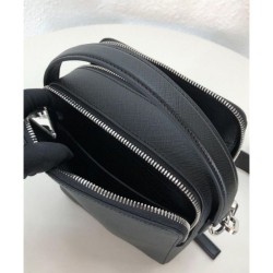 Replica Prada Brique Saffiano leather bag 2VH066 Black