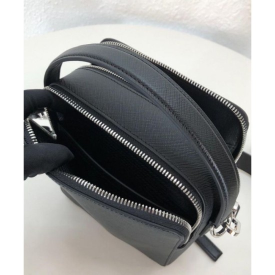 Replica Prada Brique Saffiano leather bag 2VH066 Black