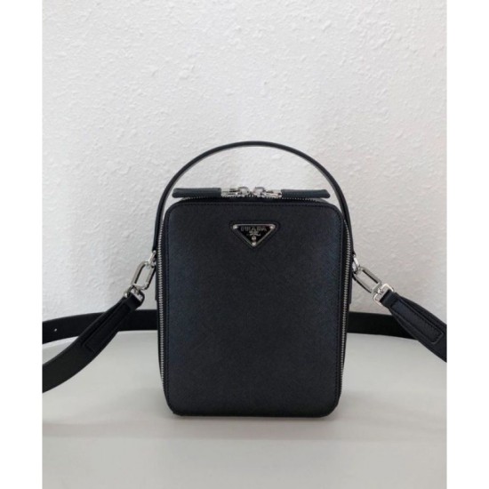 Replica Prada Brique Saffiano leather bag 2VH066 Black
