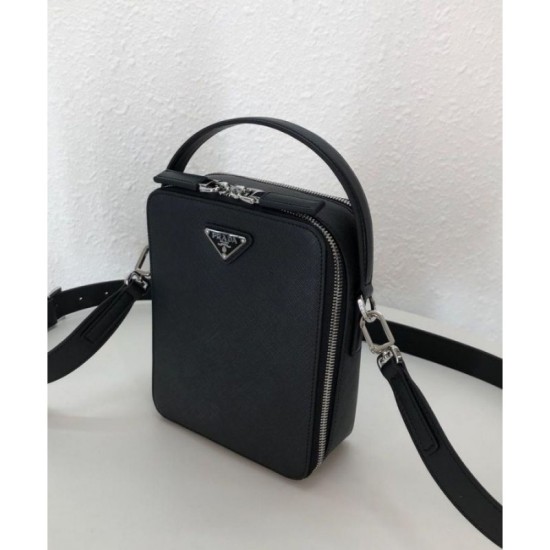 Replica Prada Brique Saffiano leather bag 2VH066 Black