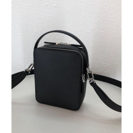 Replica Prada Brique Saffiano leather bag 2VH066 Black