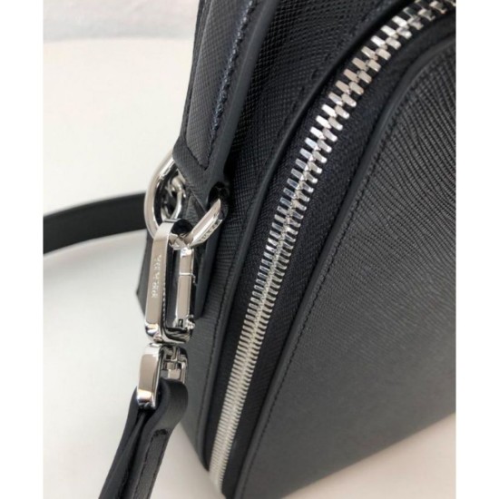Replica Prada Brique Saffiano leather bag 2VH066 Black