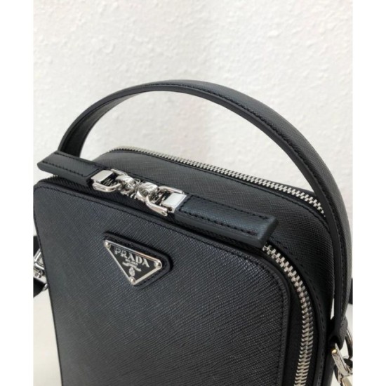 Replica Prada Brique Saffiano leather bag 2VH066 Black