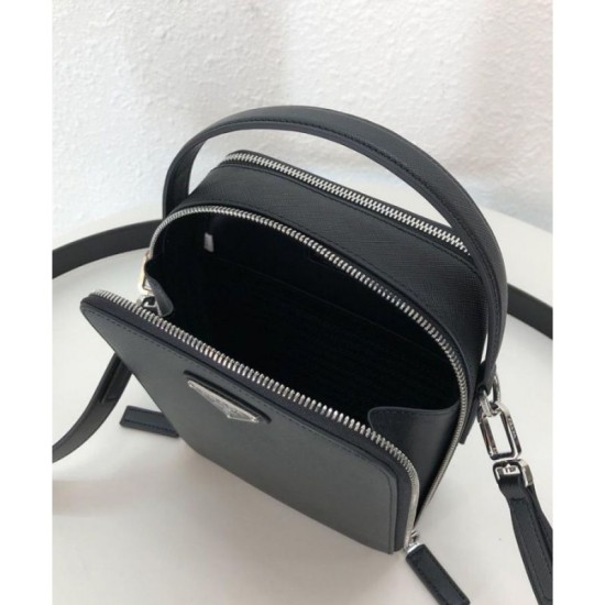 Replica Prada Brique Saffiano leather bag 2VH066 Black