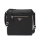 Fake Prada Saffiano leather shoulder bag 2VH062 Black Replica