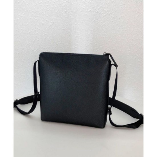 Fake Prada Saffiano leather shoulder bag 2VH062 Black Replica