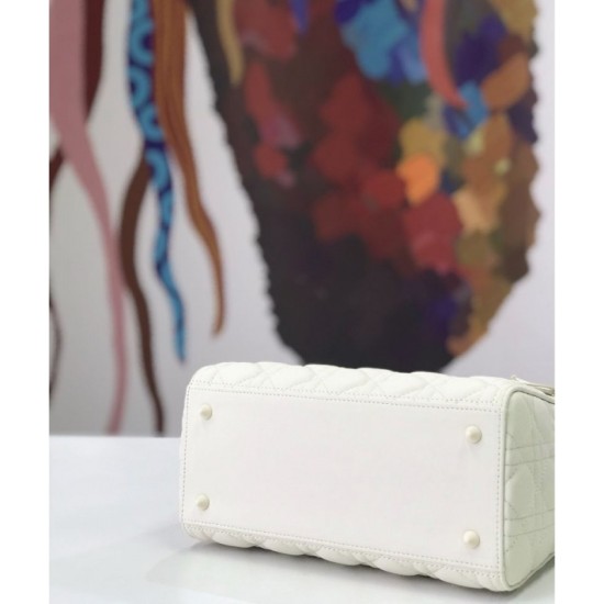 Fake Christian Dior Lady Dior Ultra-Matte Bag White Replica