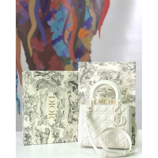 Fake Christian Dior Lady Dior Ultra-Matte Bag White Replica