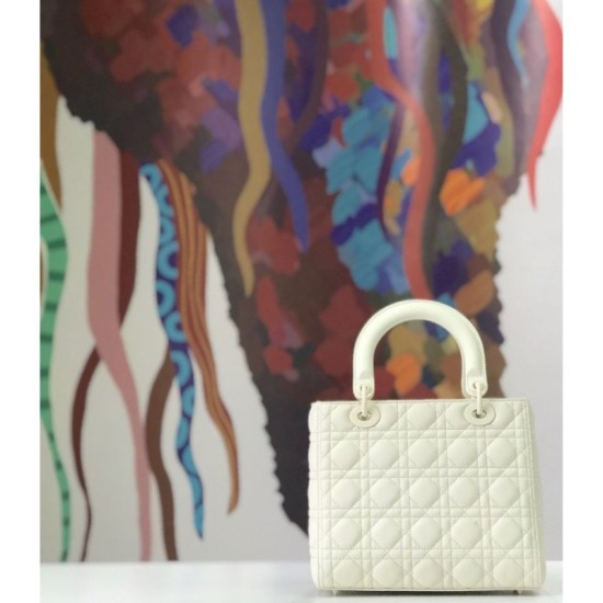 Fake Christian Dior Lady Dior Ultra-Matte Bag White Replica