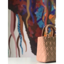 Replica Christian Dior Lady Dior Ultra-Matte Bag Apricot