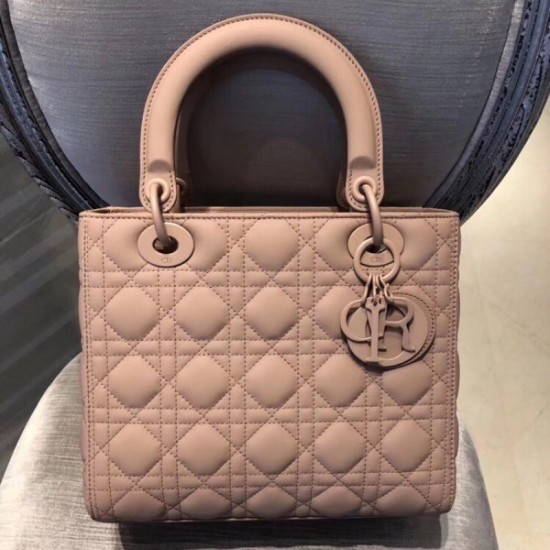 Replica Christian Dior Lady Dior Ultra-Matte Bag Apricot