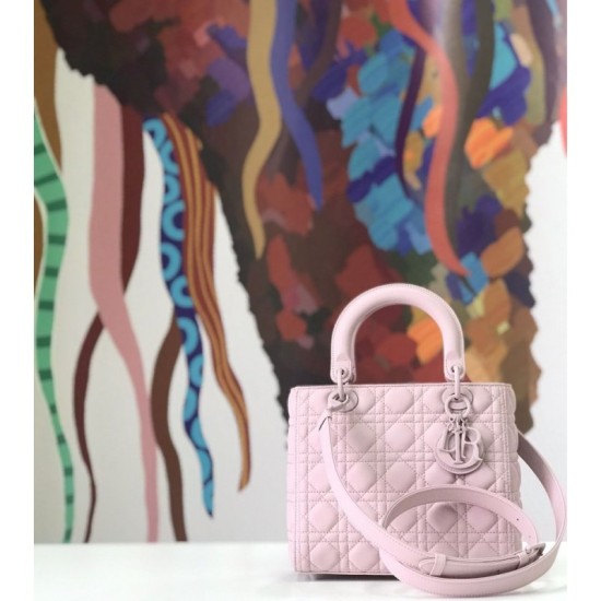 Replica Christian Dior Lady Dior Ultra-Matte Bag Pink