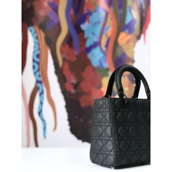 Fake Christian Dior Lady Dior Ultra-Matte Bag Black Replica