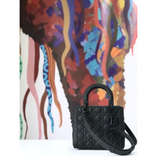 Fake Christian Dior Lady Dior Ultra-Matte Bag Black Replica