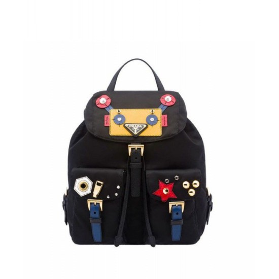 Replica Prada Robot Small Two-Pocket Backpack 1BZ677 Yellow