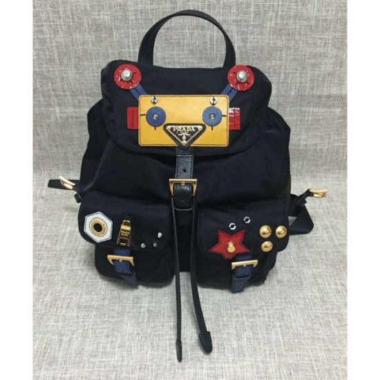 Replica Prada Robot Small Two-Pocket Backpack 1BZ677 Yellow