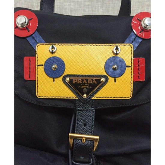 Replica Prada Robot Small Two-Pocket Backpack 1BZ677 Yellow