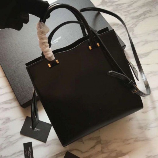 Replica YSL Saint Laurent Monogram Cabas Small Uptown Tote Bag Black