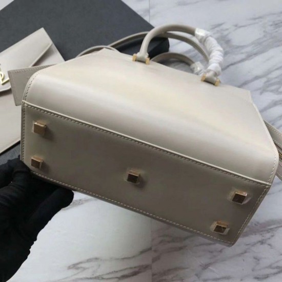 Replica YSL Saint Laurent Monogram Cabas Small Uptown Tote Bag White