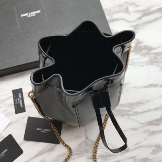 Replica YSL Saint Laurent Talitha Small Bucket Bag Black