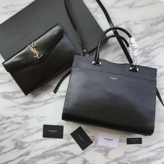 Replica YSL Saint Laurent Medium Monogram Cabas Uptown Tote Black